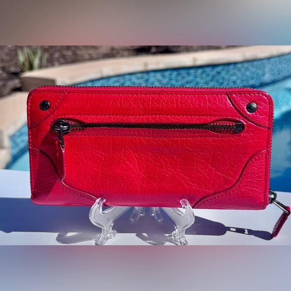 Coach Mickie Zip Wallet Red and Gunmetal EUC - Picture 4 of 14